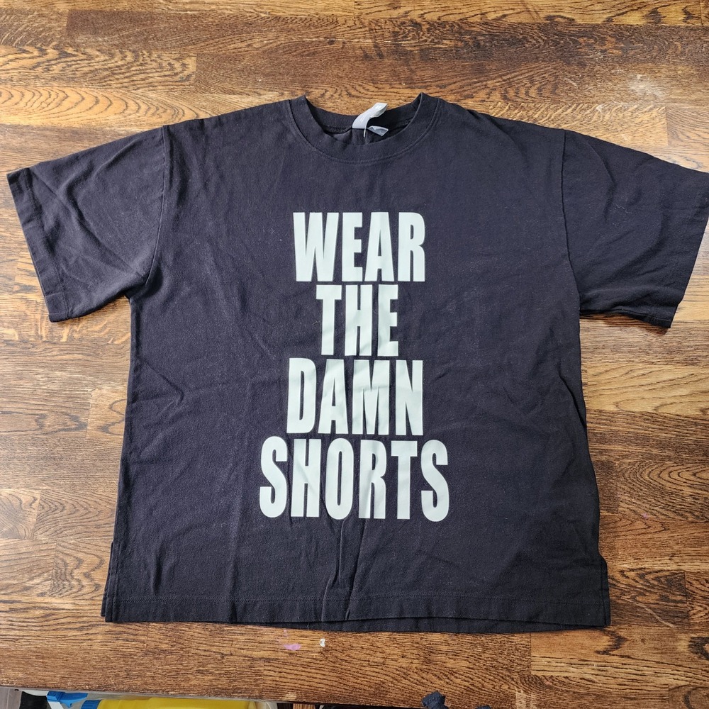 Sweaty Betty Wear The Damn Shorts Black Graphic T Shirt Small Work out